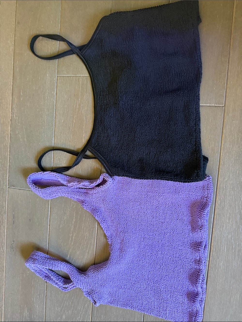 Hunza G Black and Purple Tops - OS